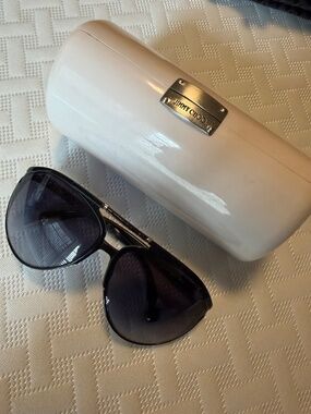 JIMMY CHOO Aviator Sunglasses, black, worn once